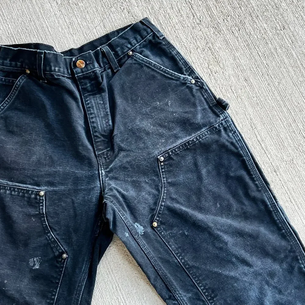 Carhartt faded black double knee work wear carpenter pants
